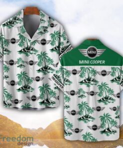 Mini Cooper Green Coconut Pattern Combo 3D Hawaiian Shirt And Shorts