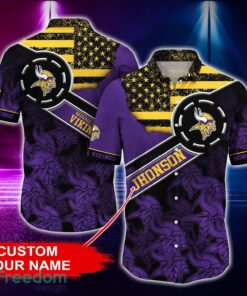 Minnesota Vikings Personalized Button Shirt NFL Hawaiian Shirt Custom Name