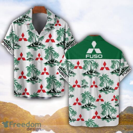 Mitsubishi Fuso Green Coconut Pattern Combo 3D Hawaiian Shirt And Shorts Product Photo 1