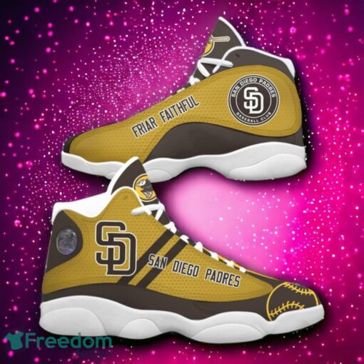 MLB San Diego Padres Logo Design Gift For Fans Air Jordan 13 Shoes Product Photo 1