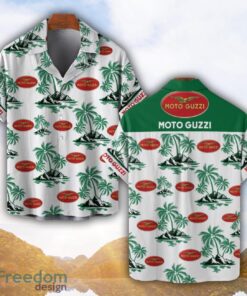 Moto Guzzi Green Coconut Pattern Combo 3D Hawaiian Shirt And Shorts Product Photo 1