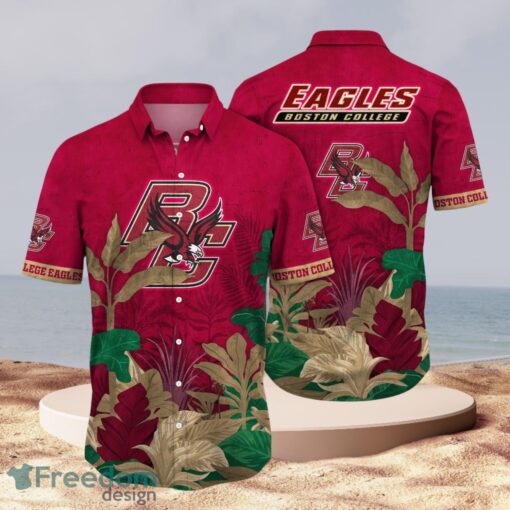 NCAA Boston College Eagles Logo Design Red Shirt Hawaiian Shirt Product Photo 1