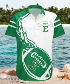 NCAA Eastern Michigan Eagles Logo Design Flame Ball White Green Shirt Hawaiian Shirt