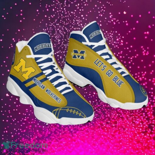 NCAA Michigan Wolverines Logo Design Gift For Fans Air Jordan 13 Shoes Product Photo 1