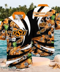 NCAA Oklahoma State Cowboys Logo Design Tropical Orange Shirt Hawaiian Shirt