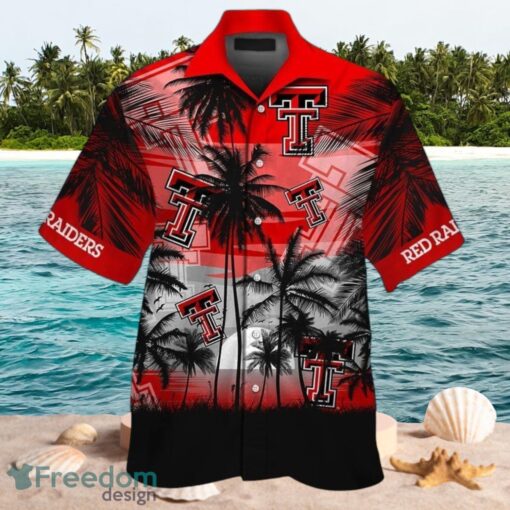 NCAA Texas Tech Red Raiders Logo Design Coconut Tree Red Shirt Hawaiian Shirt Product Photo 1