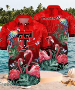 NCAA Texas Tech Red Raiders Logo Design Flamingo Red Shirt Hawaiian Shirt