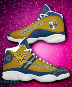 NCAA West Virginia Mountaineers Logo Design Gift For Fans Air Jordan 13 Shoes