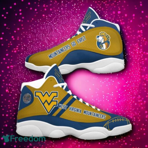 NCAA West Virginia Mountaineers Logo Design Gift For Fans Air Jordan 13 Shoes Product Photo 1