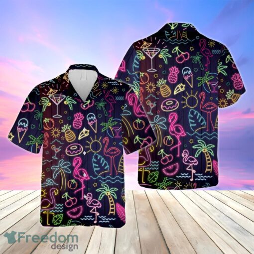 Neon Party Hawaiian Shirt, Beach Party 90s Vibes Button Down Shirt Product Photo 1