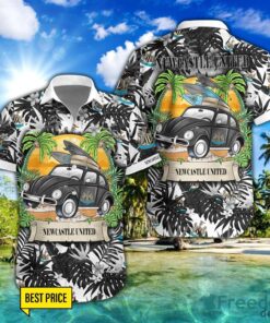 Newcastle United F.C Car Beach Pattern Hawaiian Shirt And Shorts Product Photo 1