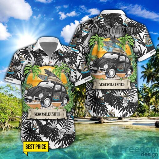 Newcastle United F.C Car Beach Pattern Hawaiian Shirt And Shorts Product Photo 1