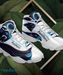 NFL Carolina Panthers Logo Design White Black Shoes Gift For Fans Air Jordan 13