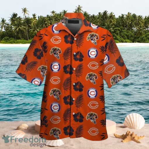 NFL Chicago Bears Logo Design Tropical Orange Shirt Hawaiian Shirt Product Photo 1