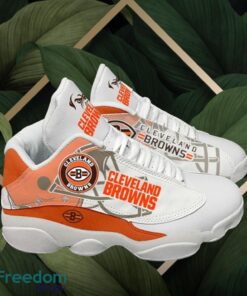 NFL Cleveland Browns Logo Design White Shoes Gift For Fans Air Jordan 13