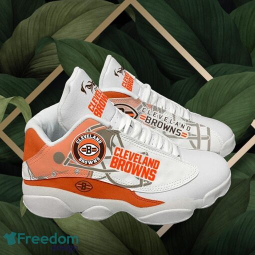 NFL Cleveland Browns Logo Design White Shoes Gift For Fans Air Jordan 13 Product Photo 1