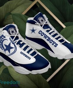 NFL Dallas Cowboys Logo Design White Blue Shoes Gift For Fans Air Jordan 13