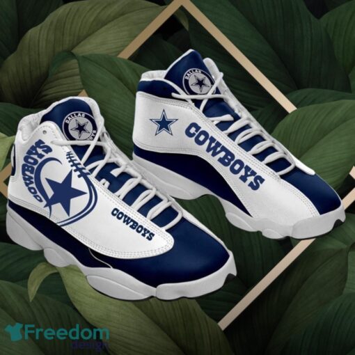 NFL Dallas Cowboys Logo Design White Blue Shoes Gift For Fans Air Jordan 13 Product Photo 1