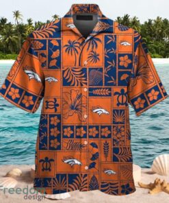 NFL Denver Broncos Logo Design Orange Tropical Shirt Hawaiian Shirt