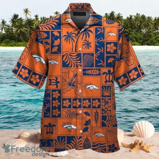 NFL Denver Broncos Logo Design Orange Tropical Shirt Hawaiian Shirt Product Photo 1