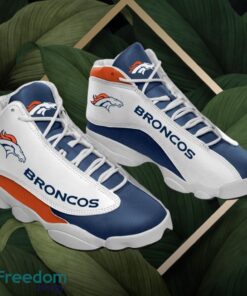 NFL Denver Broncos Logo Design White Blue Shoes Gift For Fans Air Jordan 13