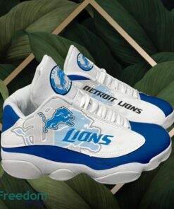 NFL Detroit Lions Logo Design White Blue Shoes Gift For Fans Air Jordan 13