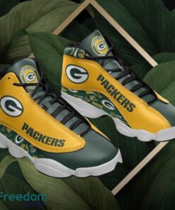 NFL Green Bay Packers Logo Design Yellow Shoes Gift For Fans Air Jordan 13