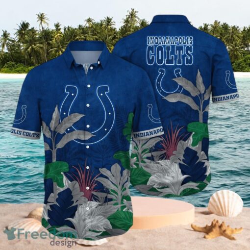 NFL Indianapolis Colts Big Logo Design Blue Shirt Hawaiian Shirt Product Photo 1