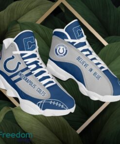 NFL Indianapolis Colts Logo Design Blue Grey Shoes Gift For Fans Air Jordan 13