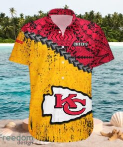 NFL Kansas City Chiefs Big Logo Design Yellow Red Shirt Hawaiian Shirt