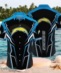 NFL Los Angeles Chargers Logo Design Black Blue Shirt Hawaiian Shirt