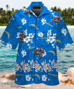 NFL Los Angeles Chargers Logo Design Tropical Blue Shirt Hawaiian Shirt