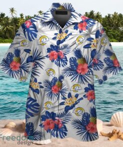 NFL Los Angeles Rams Logo Design Tropical White Shirt Hawaiian Shirt