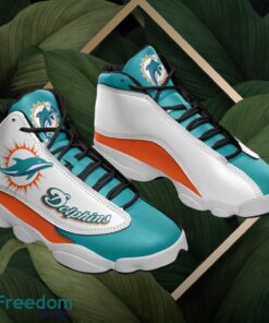 NFL Miami Dolphins Logo Design White Blue Shoes Gift For Fans Air Jordan 13