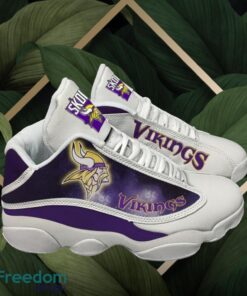 NFL Minnesota Vikings Logo Design White Purple Shoes Gift For Fans Air Jordan 13