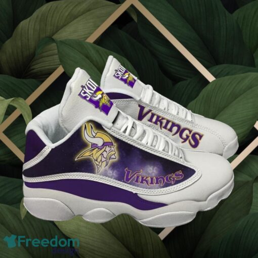 NFL Minnesota Vikings Logo Design White Purple Shoes Gift For Fans Air Jordan 13 Product Photo 1