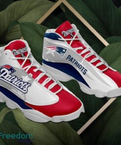 NFL New Englang Patriots Logo Design White Red Shoes Gift For Fans Air Jordan 13