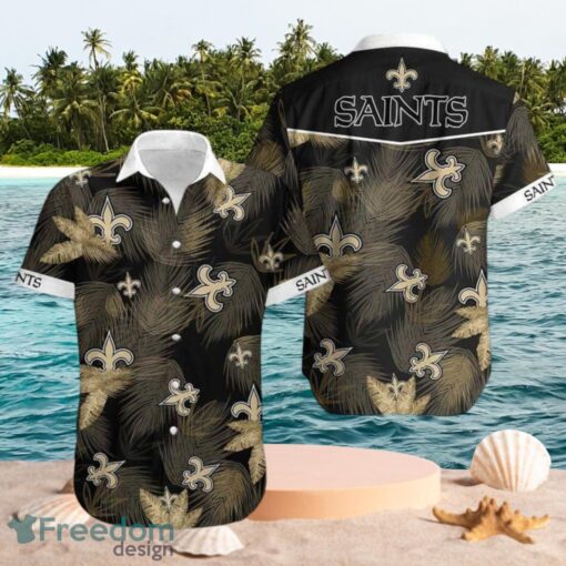 NFL New Orleans Saints Logo Design Dark Shirt Hawaiian Shirt Product Photo 1