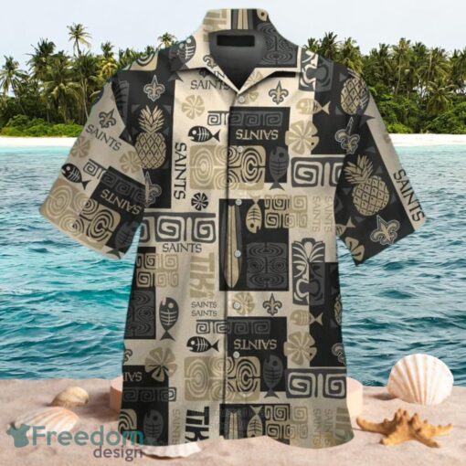 NFL New Orleans Saints Logo Design Grey Tropical Shirt Hawaiian Shirt Product Photo 1