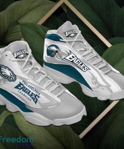 NFL Philadelphia Eagles Logo Design Grey Shoes Gift For Fans Air Jordan 13