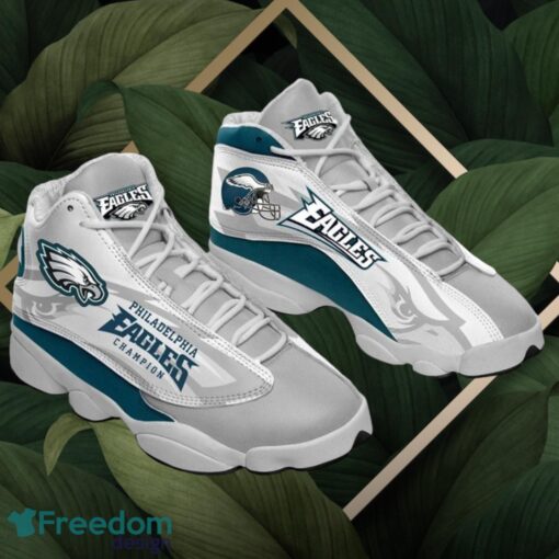 NFL Philadelphia Eagles Logo Design Grey Shoes Gift For Fans Air Jordan 13 Product Photo 1