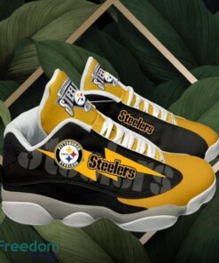 NFL Pittsburgh Steelers Logo Design Black Yellow Shoes Gift For Fans Air Jordan 13