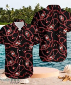 NFL San Francisco 49Ers Logo Design Black Shirt Hawaiian Shirt