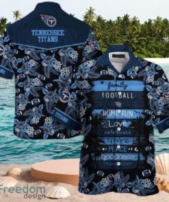 NFL Tennessee Titans Logo Design Flowers Navy Blue Shirt Hawaiian Shirt