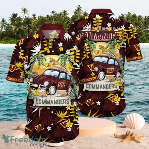 NFL Washington Commanders Logo Design Aloha Shirt Hawaiian Shirt Product Photo 1