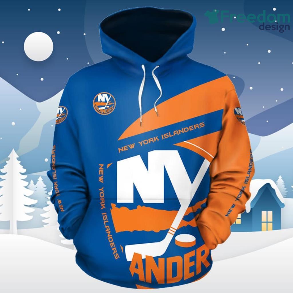 NHL New York Islanders Pullover Hoodie 3D All Over Print For Fans Product Photo 1