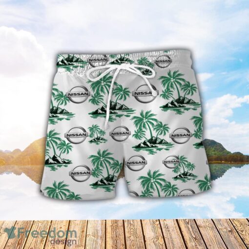 Nissan Green Coconut Pattern Combo 3D Hawaiian Shirt And Shorts Product Photo 2