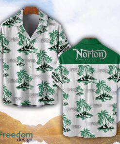 Norton Motorcycles Green Coconut Pattern Combo 3D Hawaiian Shirt And Shorts Product Photo 1