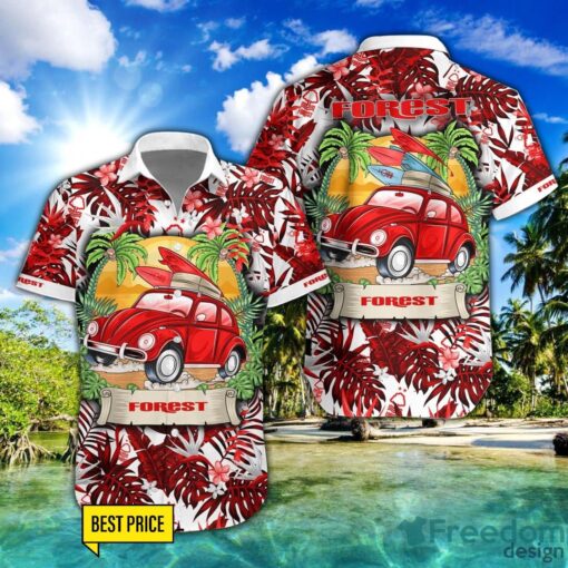 Nottingham Forest F.C Car Beach Pattern Hawaiian Shirt And Shorts Product Photo 1