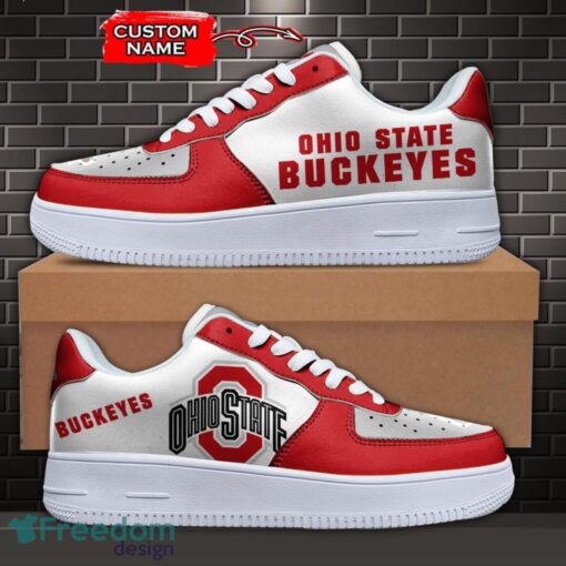 Ohio State Buckeyes NCAA AF1 Personalized Name Sneakers Air Force Shoes For Fans Product Photo 1